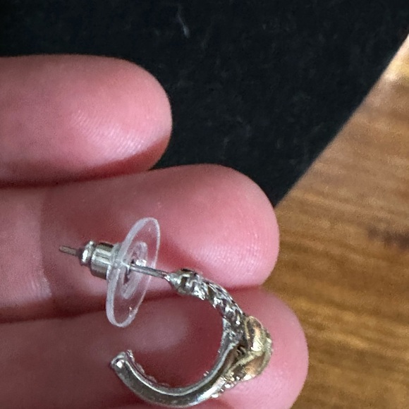 Minimalist Gold and Silver Stud Earrings Twisted wire style - Picture 6 of 6